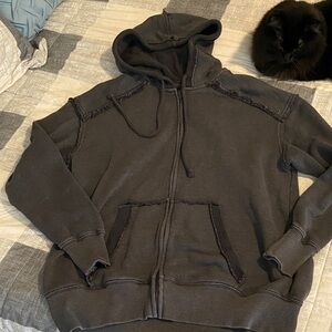 American Eagle Outfitters Gray Zip-Up Hoddie